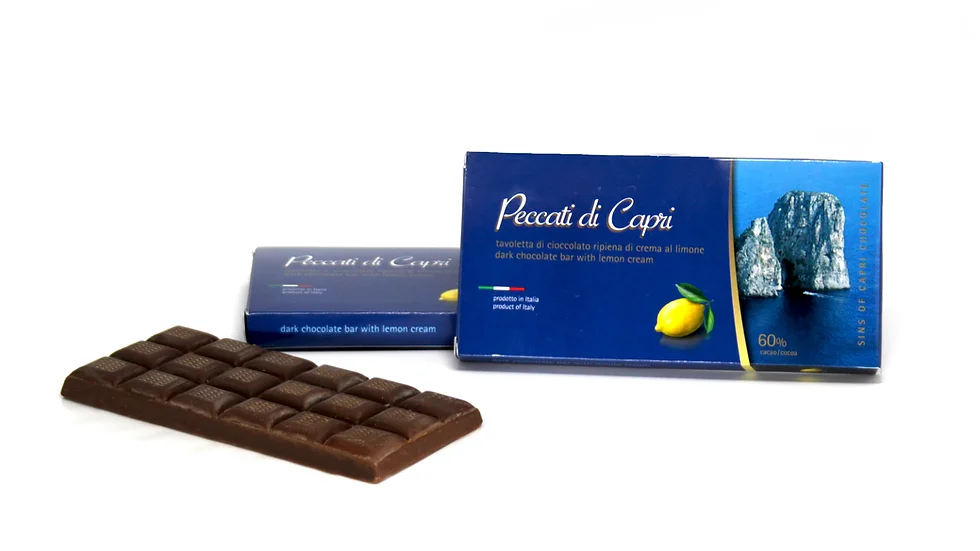 Tavoletta di cioccolato ripiena alla crema di limone