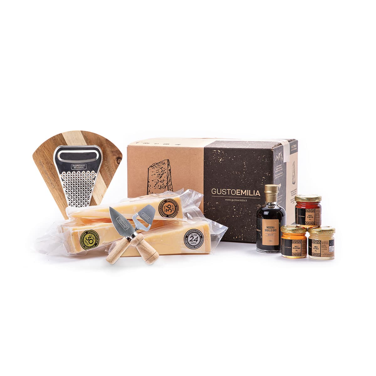 BOX BARZIGOLA – PARMIGIANO REGGIANO DI MONTAGNA, MIELE E ACETO BALSAMICO