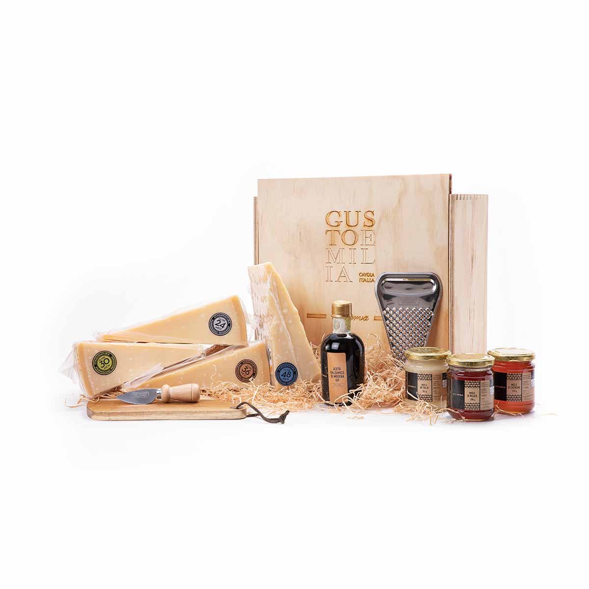 BOX SPERLATO – PARMIGIANO REGGIANO DI MONTAGNA, MIELE E ACETO BALSAMICO