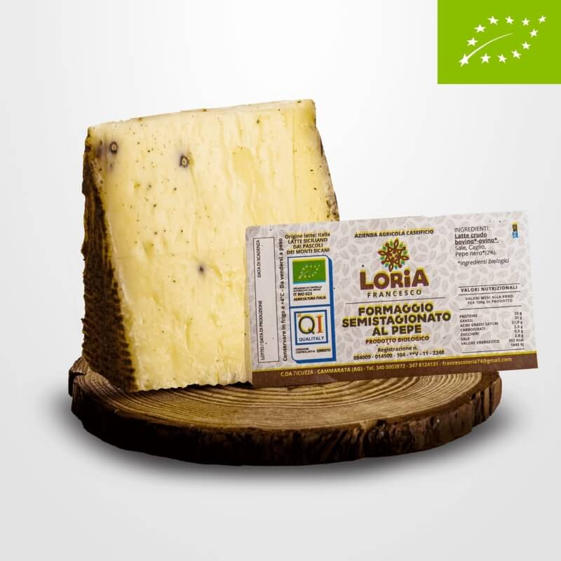 Formaggio semi-stagionato pepe BIO 500gr