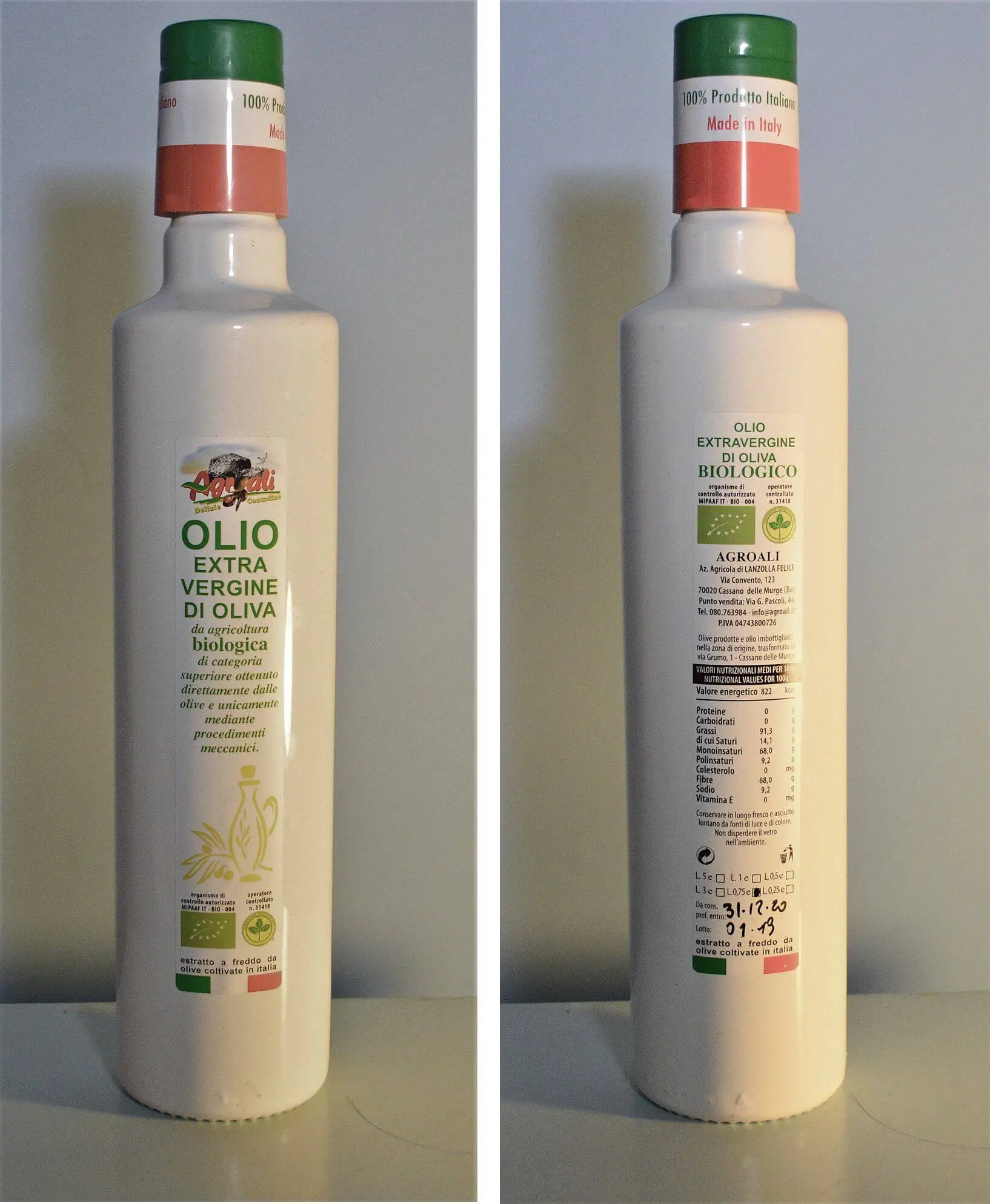 OLIO EXTRAVERGINE DI OLIVA BIO 02.5 l