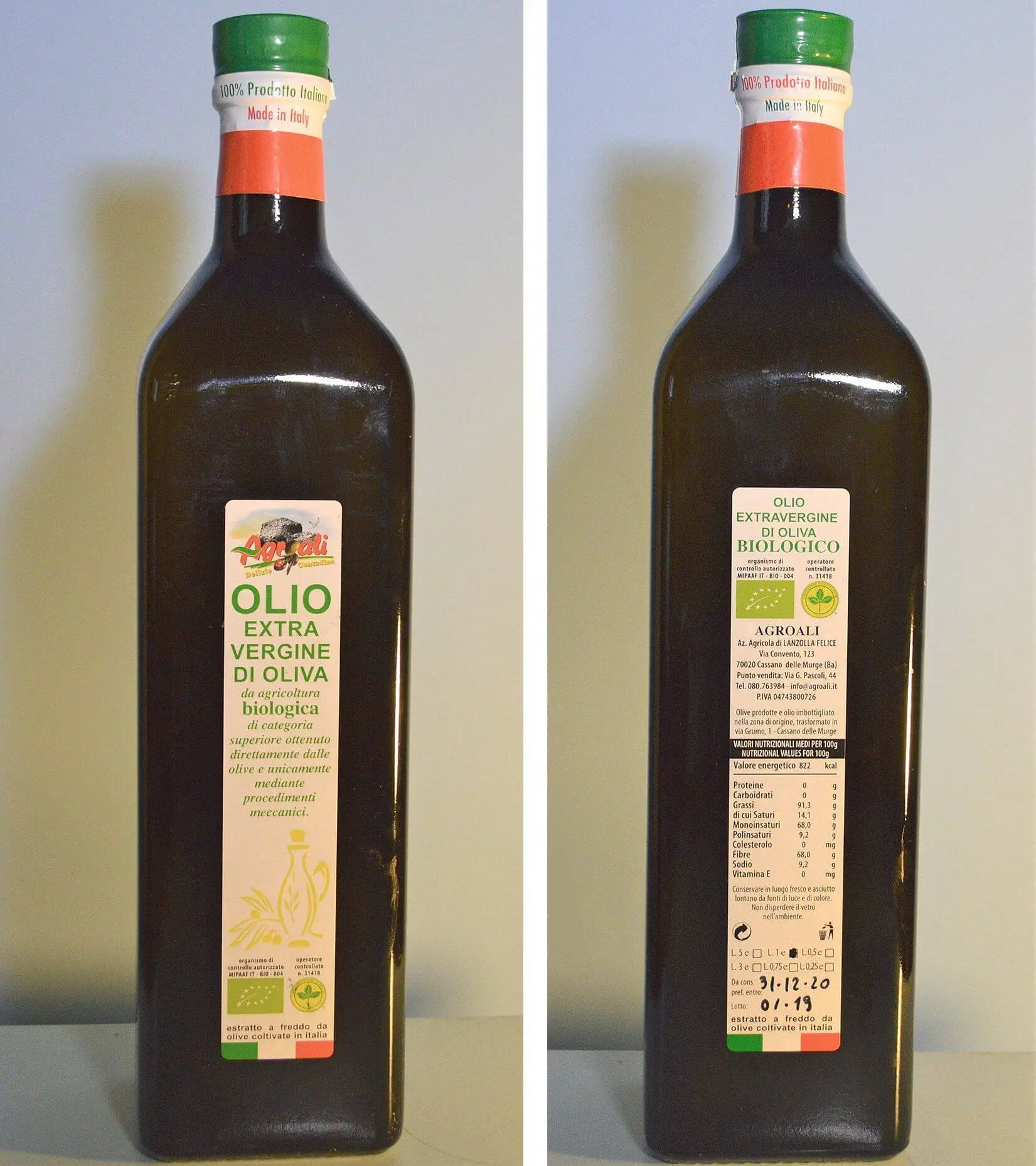 OLIO EXTRAVERGINE DI OLIVA BIO 1 l