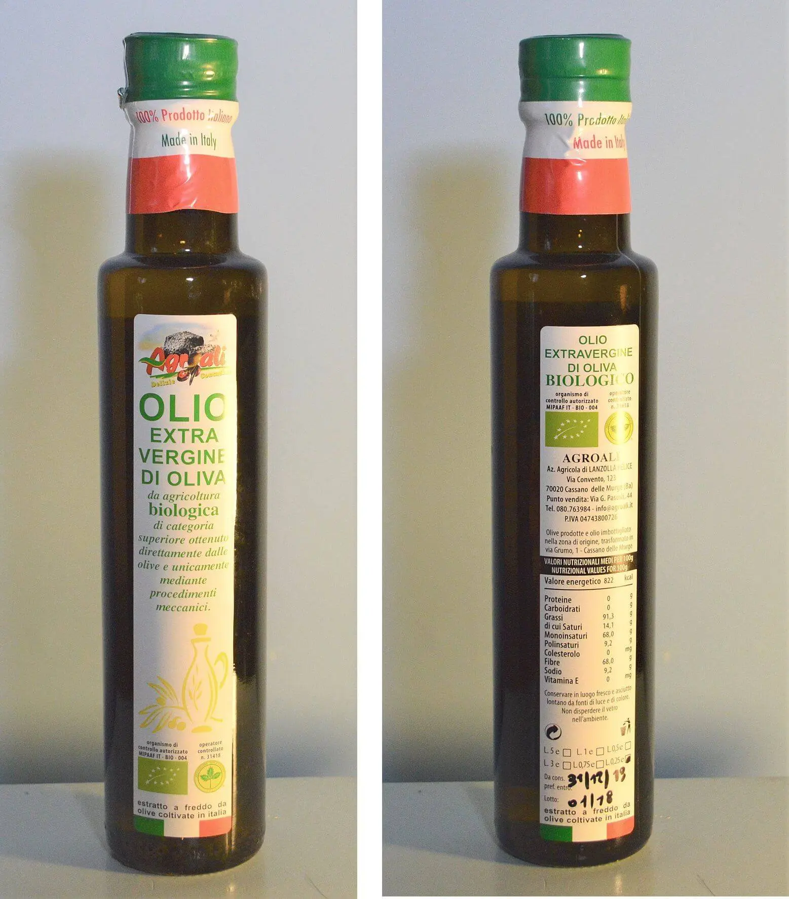 OLIO EXTRAVERGINE DI OLIVA 0.25 l