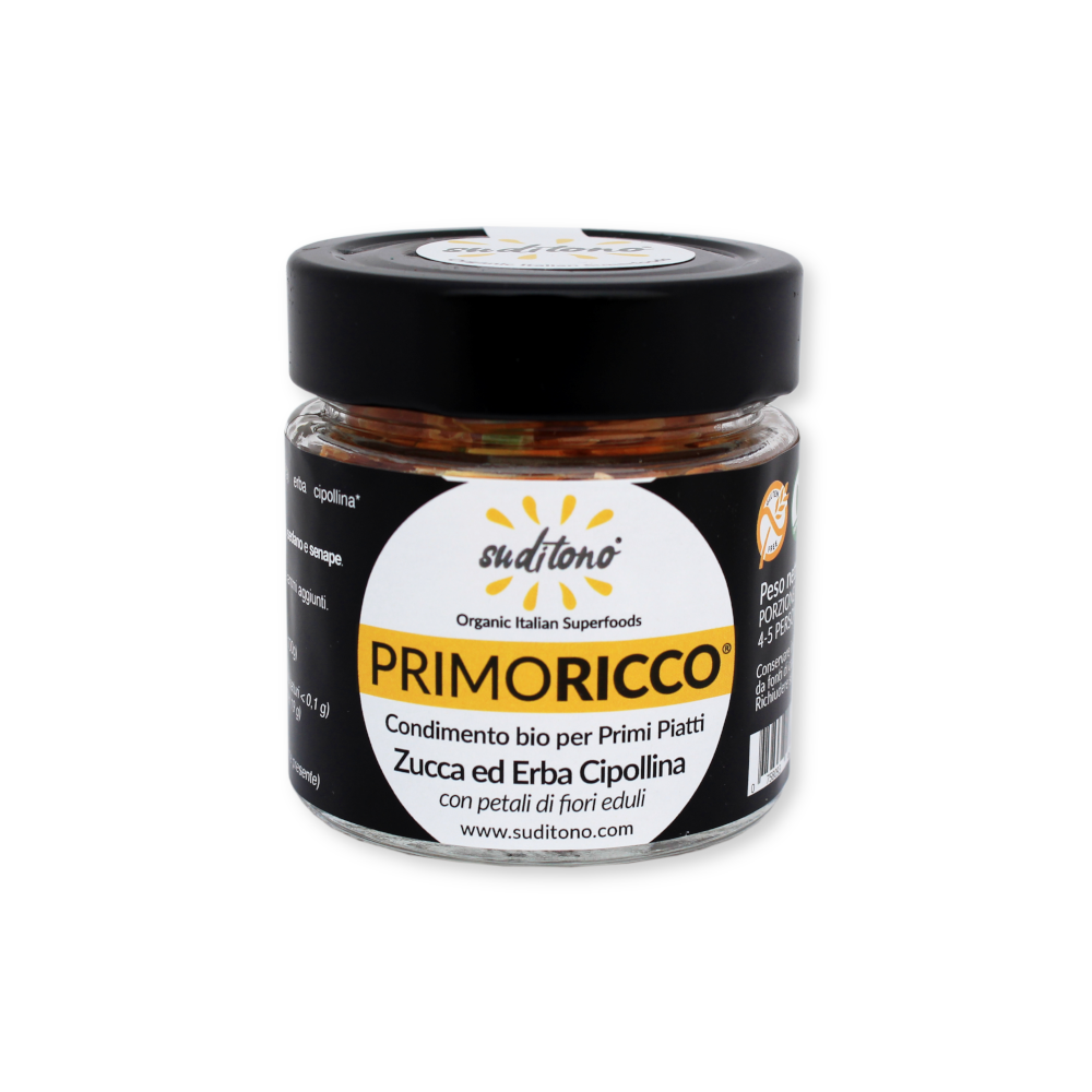 PRIMORICCO ZUCCA ed ERBA CIPOLLINA. Condimento bio per primi piatti