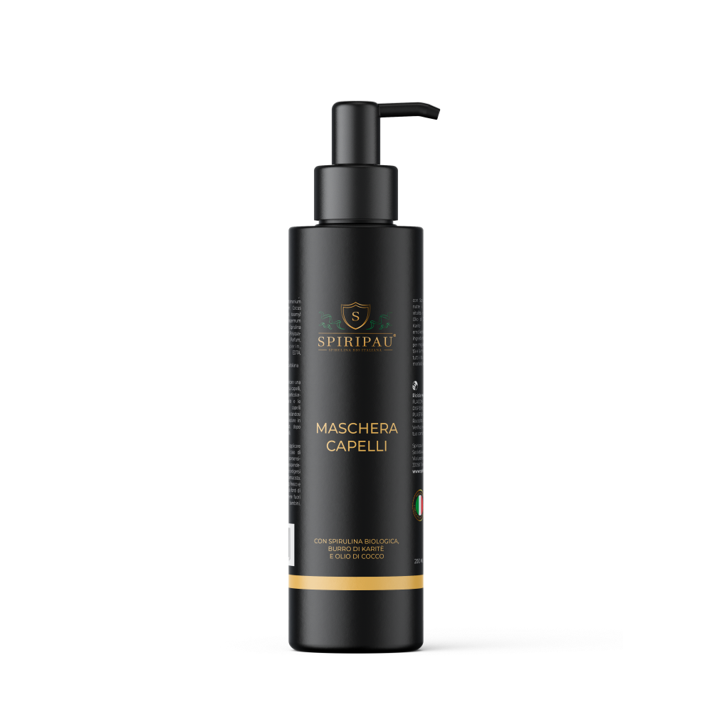 Maschera Capelli Nutriente e Riequilibrante con Spirulina Bio – 200 ml 24,00 € Innovativa maschera capelli intensiva arricchita con la nostra Spirulin