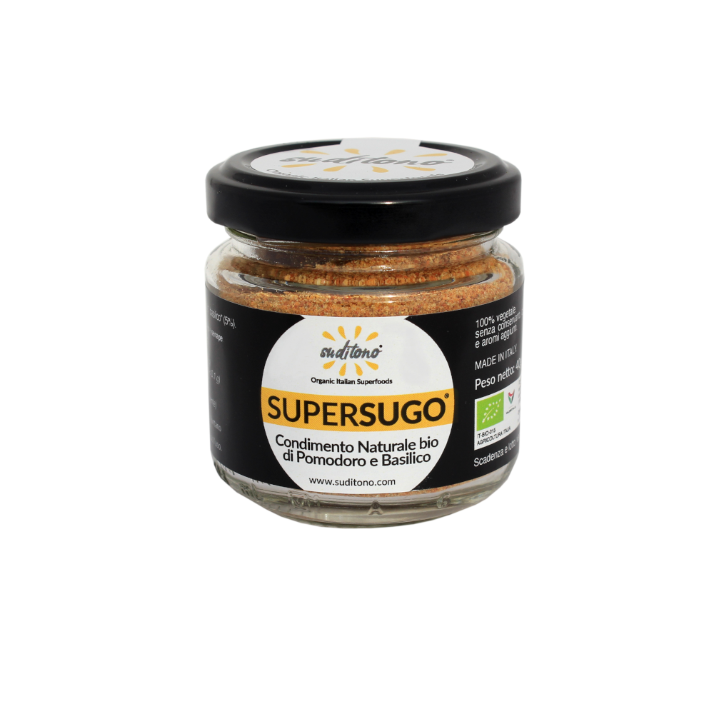 SUPERSUGO POMODORO e BASILICO. Condimento naturale bio di verdure deidratate